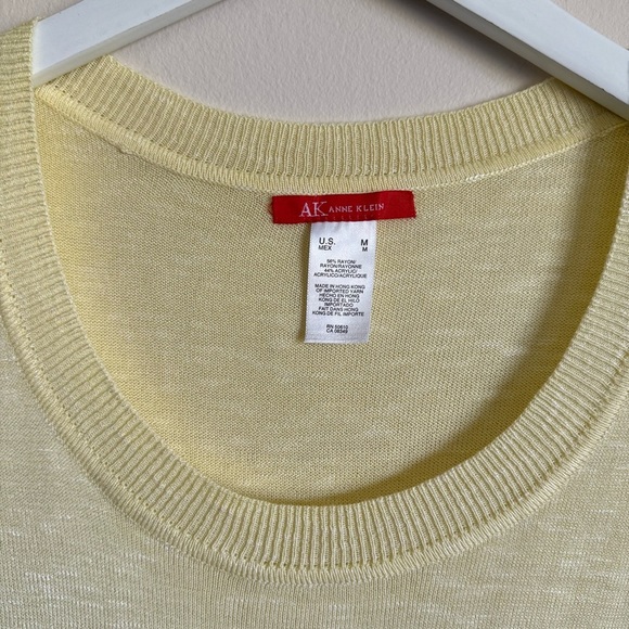 NWT Women’s Anne Klein Butter Yellow Cardigan Sweater & Knit Top Set M - Picture 6 of 11